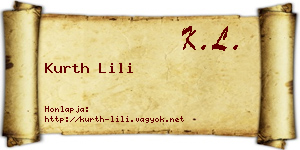 Kurth Lili névjegykártya