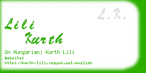 lili kurth business card